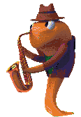 Gumshoe Gooper playing the saxophone